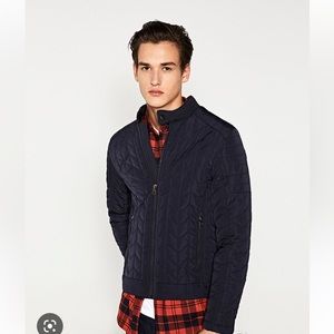 ZARA Man Quilted Jacket (Navy Black)